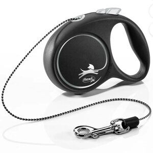 Flexi Fun Black with Silver Trim Retractable Leash, 10FT Cord Extra Small, Dogs